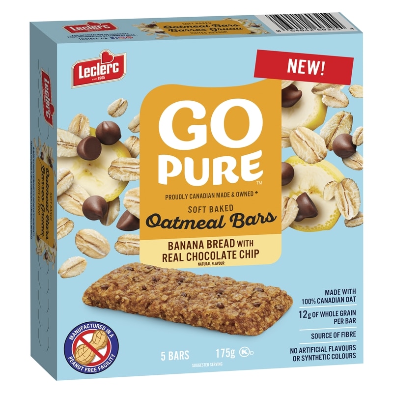 Go Pure Oatmeal Bars Banana Bread Chocolate Chip