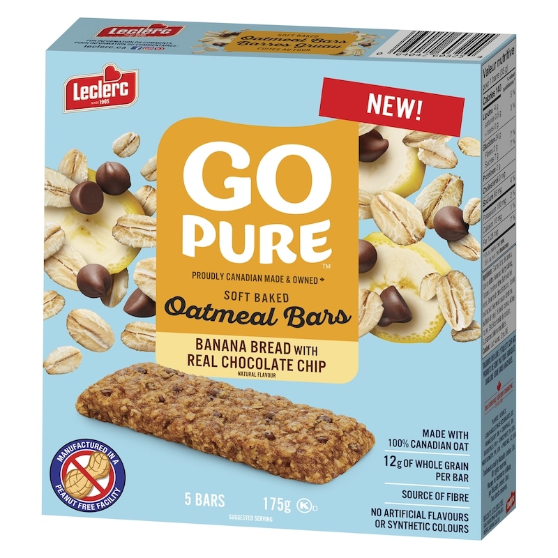 Go Pure Oatmeal Bars Banana Bread Chocolate Chip