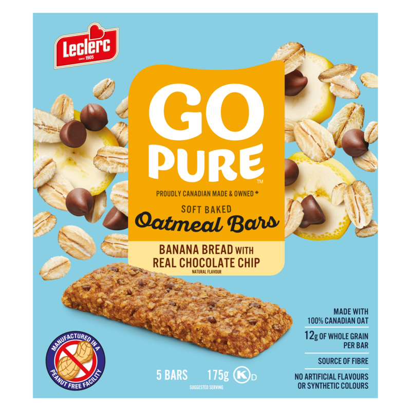 Go Pure Oatmeal Bars Banana Bread Chocolate Chip