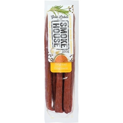 Gold Label Smoke House Naturally Smoked Pepperoni Original 225 g, $2.67/100g