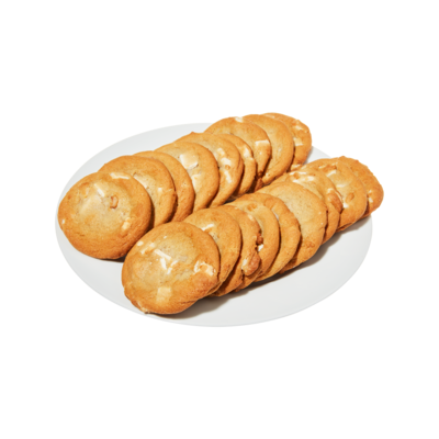 Biscuits au chocolat blanc et aux noix macadamia, emb.de 18