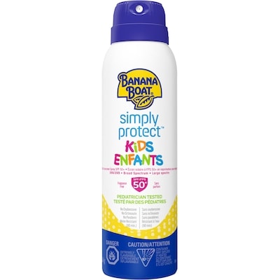 Banana Boat Écran solaire Simply ProtectMC à FPS 50+ pour enfants en vaporisateur 141 g, 8,50 $/100g