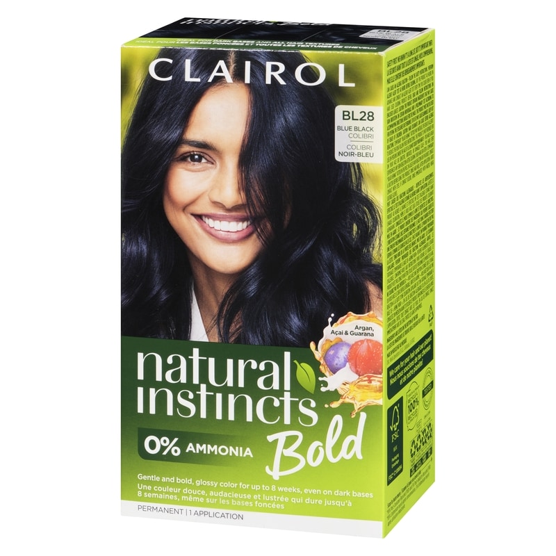 Natural Instincts Bold, BL28 Blue Black Colibri, permanent hair dye with 0% ammonia