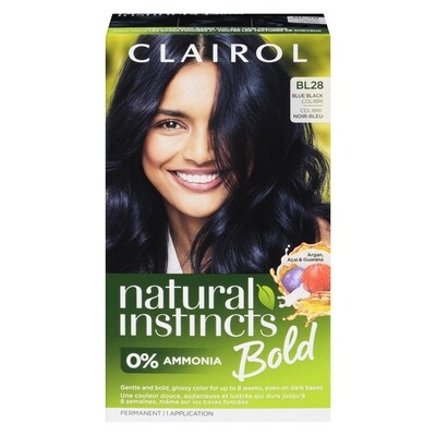 Clairol Natural Instincts Bold, BL28 Colibri Noir-Bleu, coloration permanente sans ammoniaque 1 ea, 9,00 $/1ch
