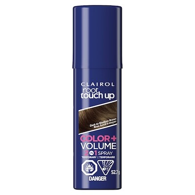 Clairol Root Touch-Up, Brun foncé à moyen, Vaporisateur Temporaire 2en1 couvre la repousse grise et ajoute un élan de volume 1 ea, 11,54 $/1ch