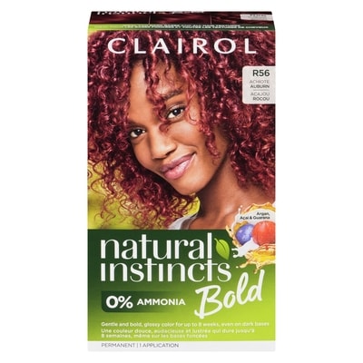 Clairol Natural Instincts Bold, R56 Achiote Auburn, permanent hair dye with 0% ammonia 1 ea, $12.99/1ea
