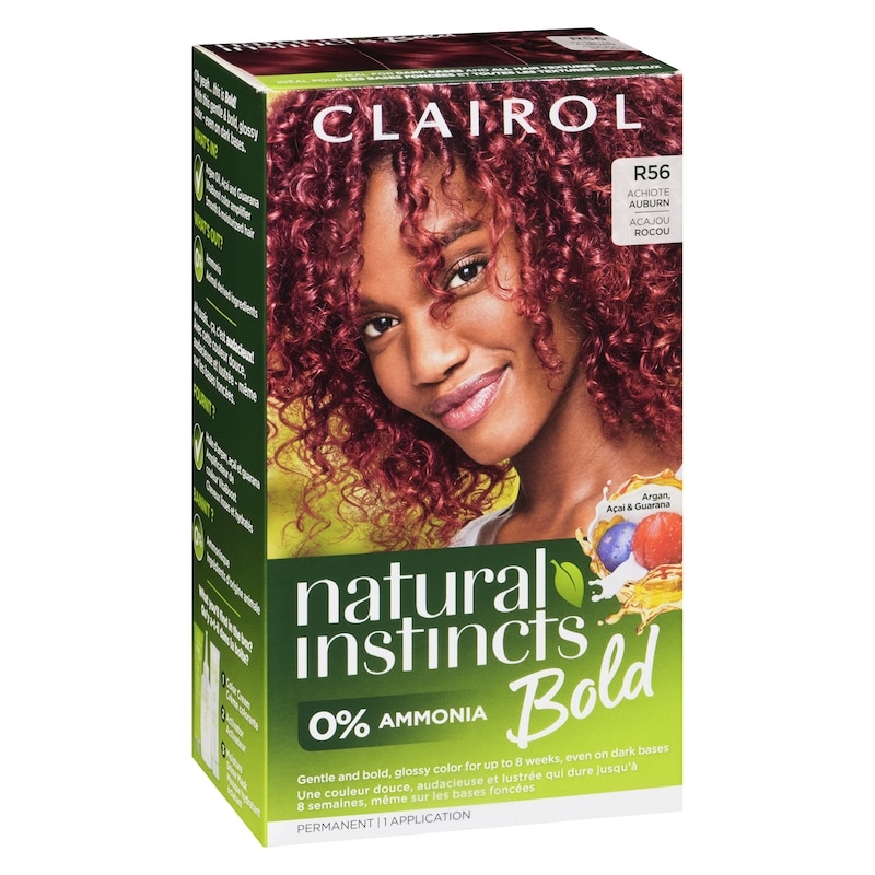 Natural Instincts Bold, R56 Achiote Auburn, permanent hair dye with 0% ammonia