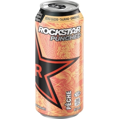 Rockstar Punched Pêche 473 ml, 0,84 $/100ml