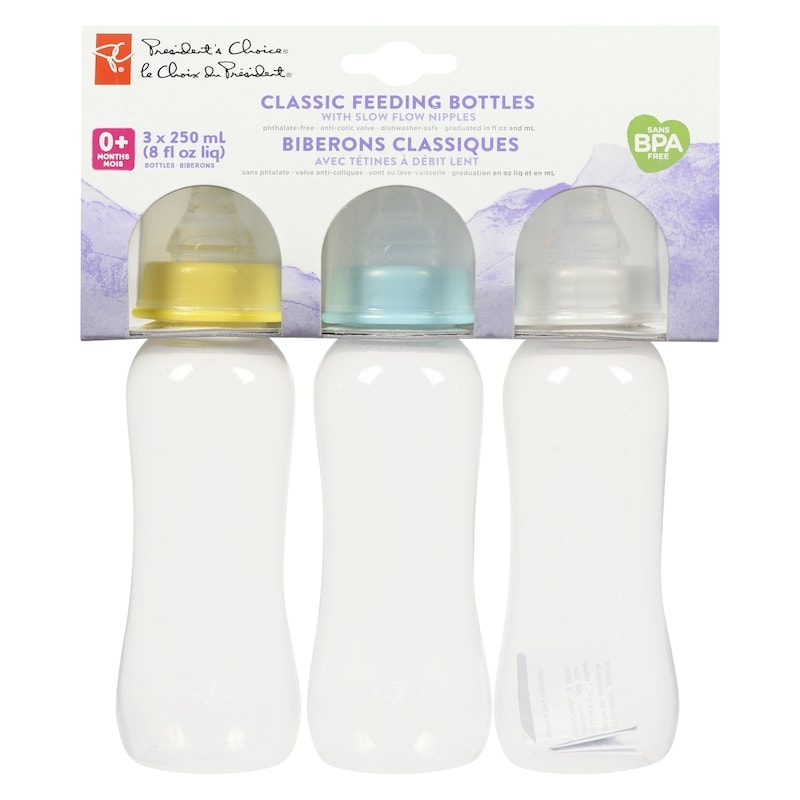 Classic Feeding Bottles With Slow Flow Nipples 0+ Months