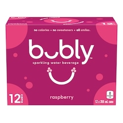 Bubly Sparkling Water Raspberry Sparkling Water 12x355.0 ml, $0.20/100ml