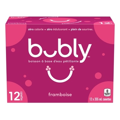 Eau pétillante Bubly Eau Pétillante framboise 12x355.0 ml, 0,19 $/100ml