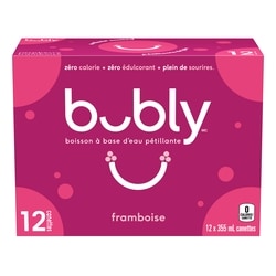 Eau pétillante Bubly Eau Pétillante framboise 12x355.0 ml, 0,16 $/100ml