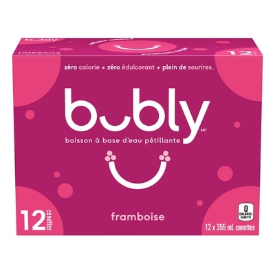 Eau pétillante Bubly Eau Pétillante framboise 12x355.0 ml, 0,19 $/100ml