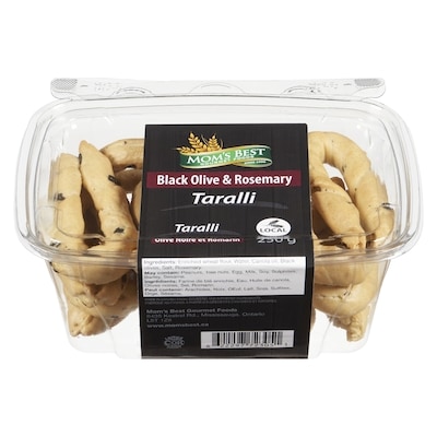 Mom’s Best Taralli olive noire et romarin 250 g, 2,40 $/100g