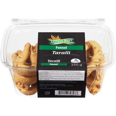 Mom’s Best Taralli fenouil 250 g, 2,40 $/100g
