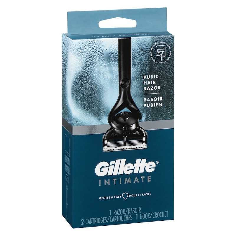 Intimate Pubic Hair Razor for Men, Men’s Pubic Razor for Manscaping, Gentle and Easy to Use, Designed For Pubic Hair, 1 Razor Handle, 2 Razor Blade Refills