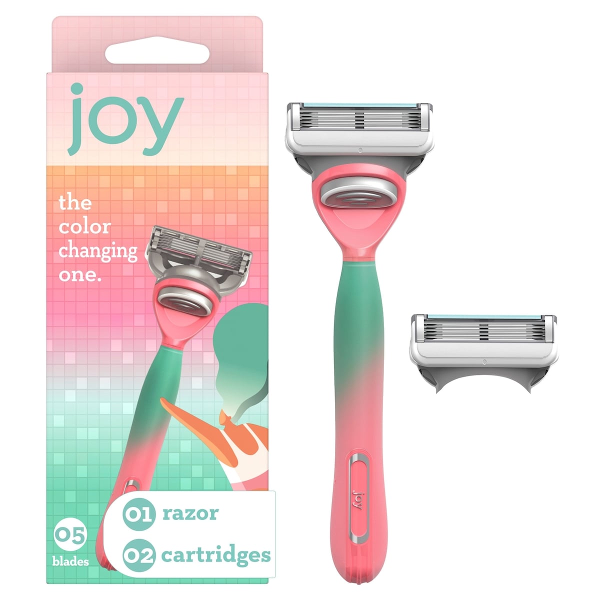 Joy Color-Changing Razor for Women, Shave Kit with 1 Handle + 2 razor Blade Refills 1 ea, $15.99/1ea