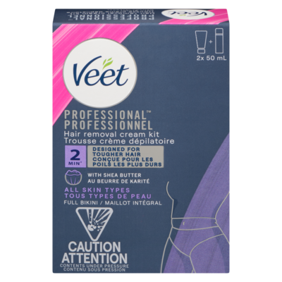 Veet Professional trousse crème dépilatoire tous types de peau maillot intégral 2x50.0 ml, 9,49 $/100ml