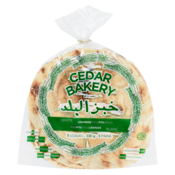 Cedar Lebanese-Style White Pita Bread 330 g, $0.38/100g