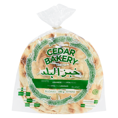 Cedar Lebanese-Style White Pita Bread 330 g, $0.38/100g