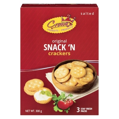 Crown Snack 'N Crackers Original Salted 300 g, $1.76/100g