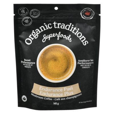 Organic Traditions Instant Mushroom Coffee Endurance Fuel 140 g, $16.42/100g