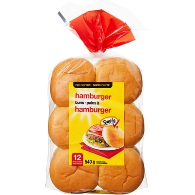 Sans Nom Pains à hamburger 540 g, 0,70 $/100g