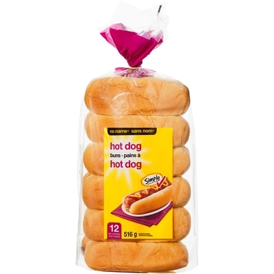 No Name Hot Dog Buns 516 g, $0.58/100g