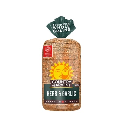 Country Harvest Herb & Garlic Bread 600 g, $0.75/100g