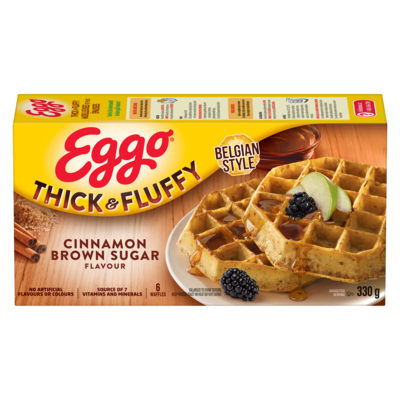 Kelloggs Eggo Thick & Fluffy Waffles Cinnamon Brown Sugar 330 g, $1.36/100g