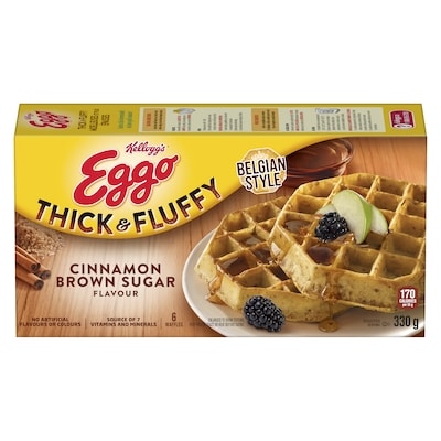 Kelloggs Eggo Thick & Fluffy Waffles Cinnamon Brown Sugar 330 g, $1.30/100g