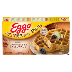 Kellogg’s Eggo Moelleuses et plus épaisses gaufres saveur cannelle et cassonade 330 g, 1,45 $/100g