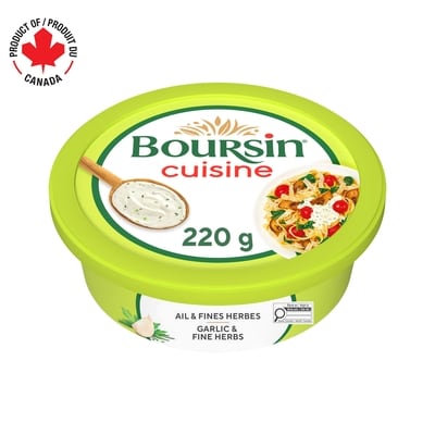 Boursin Cuisine Ail & Fines Herbes Sauce Crémeuse 220 g, 3,63 $/100g