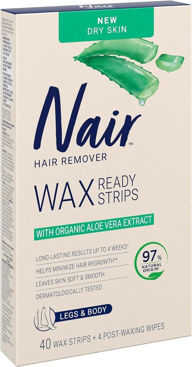 Nair Wax Ready Strips for Dry Skin with Organic Aloe Vera Extract 40 ea, $0.36/1ea