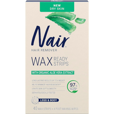 Nair Bandes de cire prêtes pour la peau sèche avec extrait d’aloès biologique 40 ea, 0,36 $/1ch