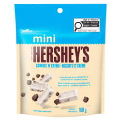 Hershey’s Friandise mini cookies 'n' creme 160 g, 3,13 $/100g