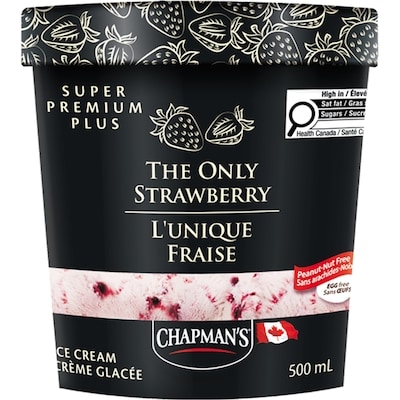 Chapman’s Super premium plus crème glacée l'unique fraise 500 ml, 1,10 $/100ml