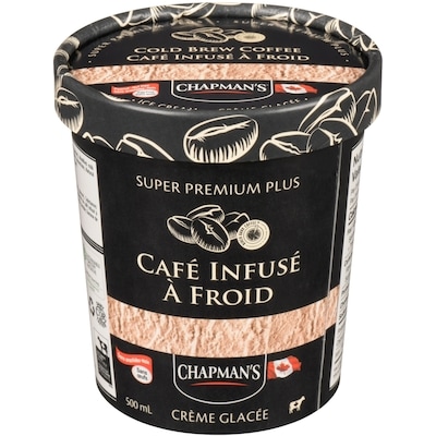 Chapman’s Super premium plus crème glacée café infusé à froid 500 ml, 0,90 $/100ml