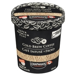 Chapman’s Super premium plus crème glacée café infusé à froid 500 ml, 0,80 $/100ml