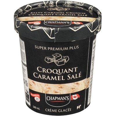 Chapman’s Super premium plus crème glacée croquant caramel salé 500 ml, 1,10 $/100ml