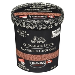 Chapman’s Super premium plus crème glacée Amateur de chocolat 500 ml, 0,80 $/100ml