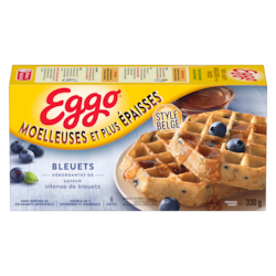 Kellogg’s Eggo Moelleuses et plus épaisses gaufres bleuets 330 g, 1,45 $/100g