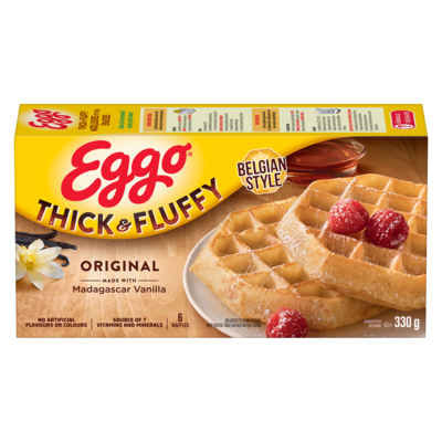 Kelloggs Eggo Thick & Fluffy Waffles Original 330 g, $1.06/100g