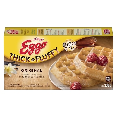 Kelloggs Eggo Thick & Fluffy Waffles Original 330 g, $1.30/100g