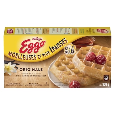Kellogg’s Eggo Moelleuses et plus épaisses gaufres originale 330 g, 1,06 $/100g