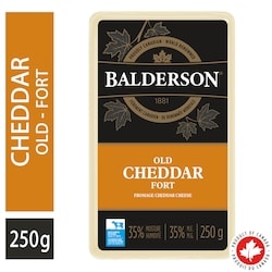 Balderson Fromage cheddar blanc fort . 250 g, 4,40 $/100g