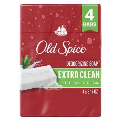 Old Spice Deodorizing Soap Extra Clean, 4 Bars 4x90.0 g, $1.44/100g