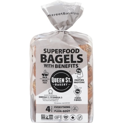 Queen St. Bakery Superfood Bagels Everything 116 g, $8.61/100g