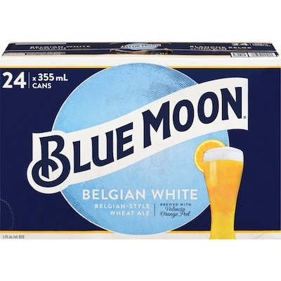 Blue Moon Belgian White Belgian-Style Wheat Ale (ID required at pick-up) 24x355.0 ml, $0.51/100ml