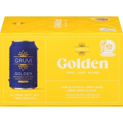 Gruvi Non Alcoholic Craft Brew Golden 6x355.0 ml, $0.61/100ml